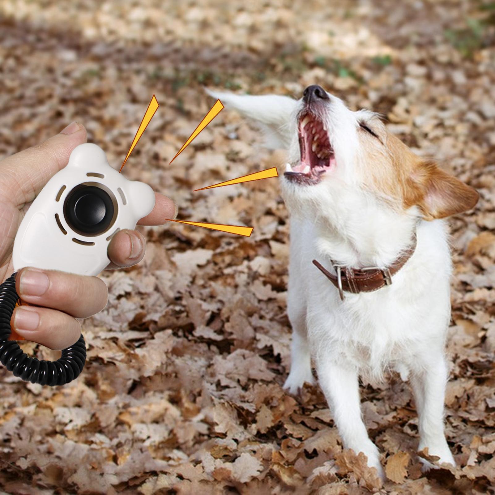 Dog Clicker Training With Wrist Strap - Pet Clicker Training Tool Behavioral Training