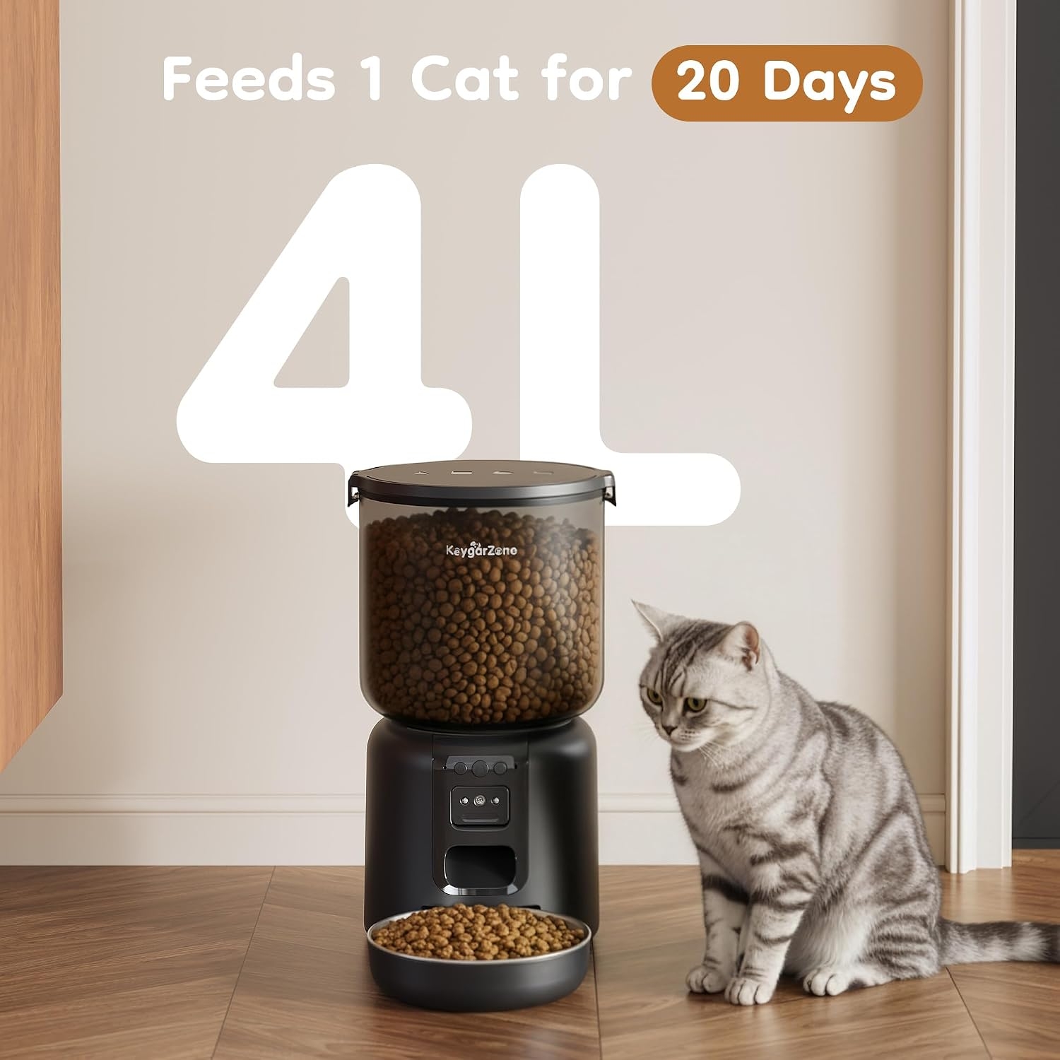 Smart Pet Feeder Camera 1080P Wifi - [US Stock] Automatic Cat Feeder with