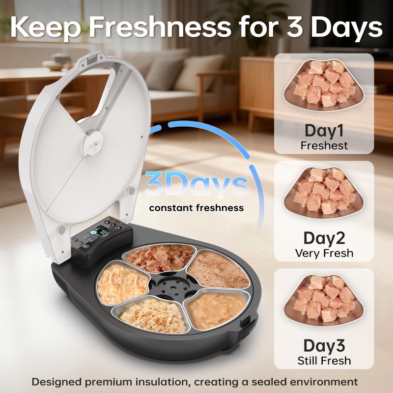 Wet Food Automatic Pet Feeder Refrigerated - Cold‑Keeping Pet Feeder Automatic Timed Cat