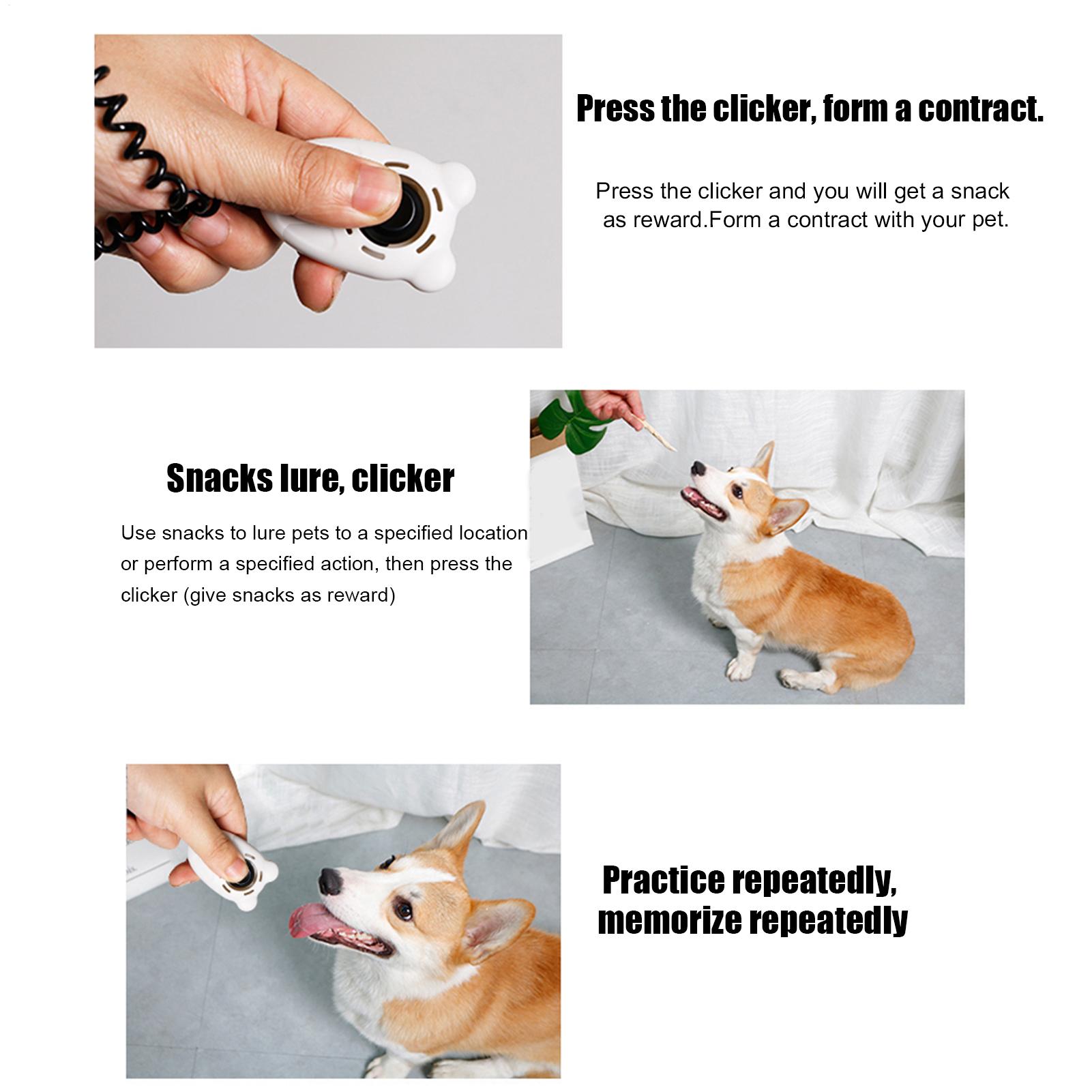 Dog Clicker Training With Wrist Strap - Pet Training Clicker For Cats Behavioral