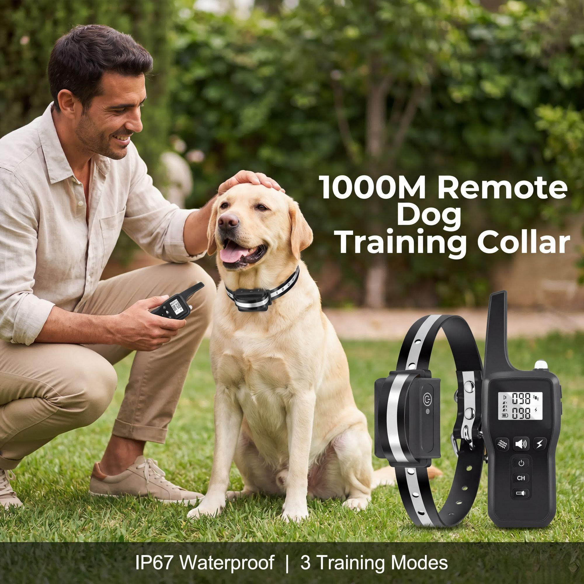 Dog Training Collar Remote 1000M Beep - 1000M Dog Training Collar IPX7 Waterproof