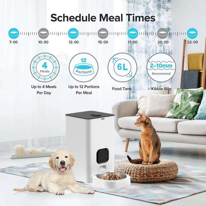 Dual Bowls 6L Automatic Dog Fe - огляд і ціна Automatic Pet Feeder Dual Bowl Stainless