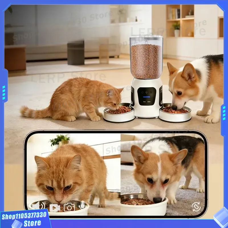 Smart WiFi Pet Feeder Automati - огляд і ціна Automatic Pet Feeder Dual Bowl Stainless