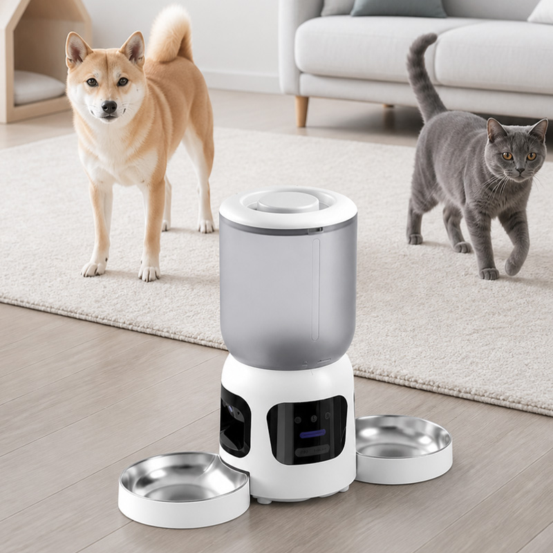 Automatic Smart Pet Feeder Dou - огляд і ціна Automatic Pet Feeder Dual Bowl Stainless