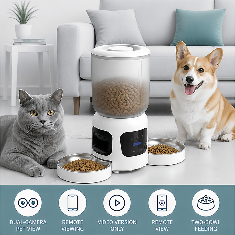 Automatic Smart Pet Feeder Dou - огляд і ціна Automatic Pet Feeder Dual Bowl Stainless