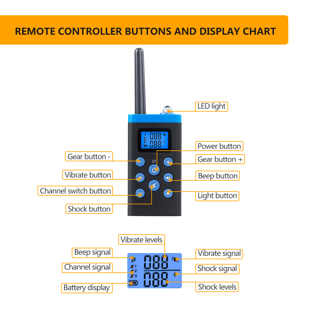 2-in-1 Dog Training Collar 100 - огляд і ціна Dog Training Collar Remote 1000M Beep