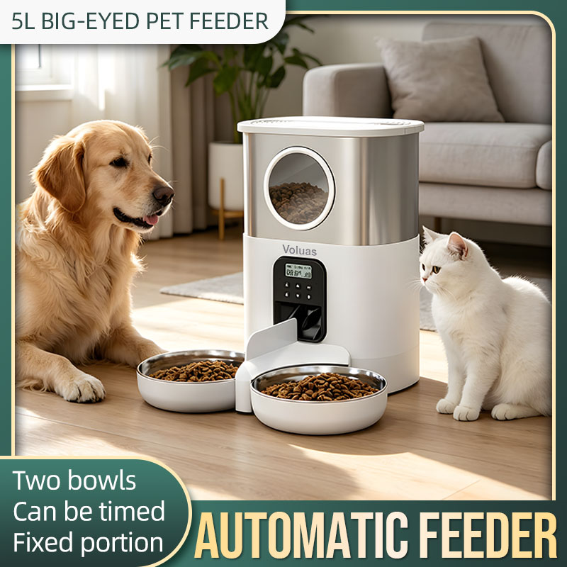 Cats Dog Timing Automatic Feed - огляд і ціна Automatic Pet Feeder Dual Bowl Stainless