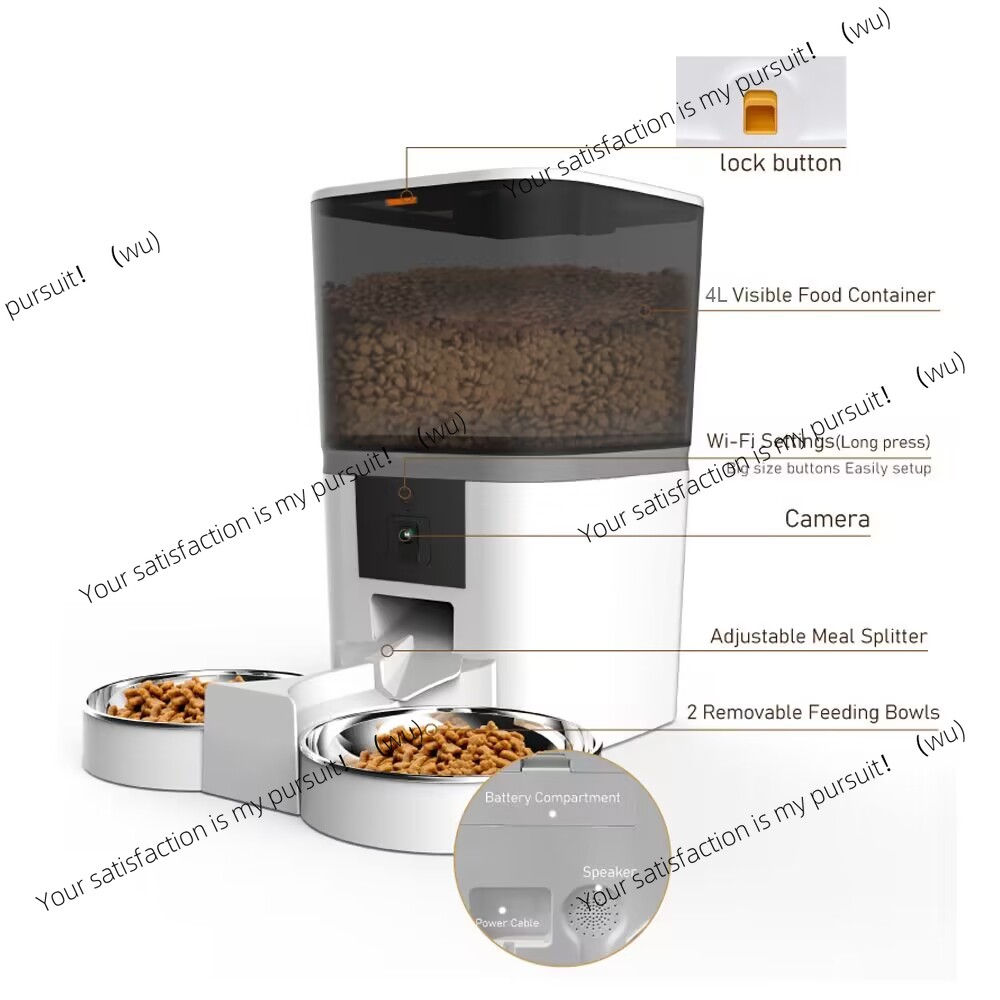 4L Double Meal Camera APP Auto - огляд і ціна Timed Cat Dog Food Dispenser 4L