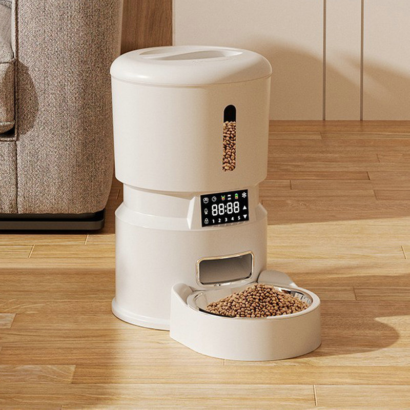 New Intelligent white plastic  - огляд і ціна Automatic Pet Feeder Dual Bowl Stainless