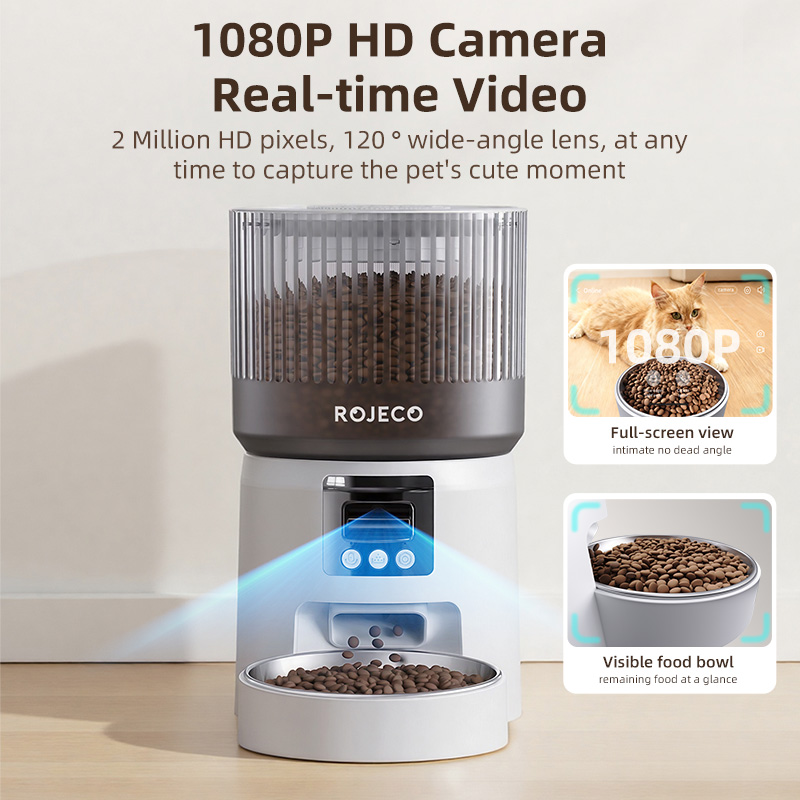 ROJECO Automatic Cat Feeder Wi - огляд і ціна Smart Pet Feeder Camera 1080P Wifi
