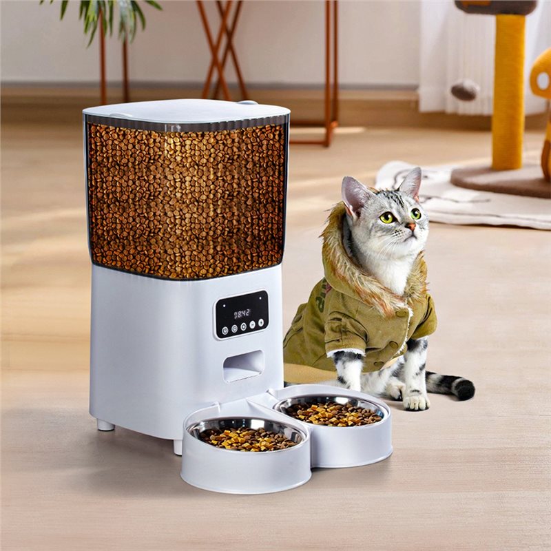 Automatic Timed Distribution F - огляд і ціна Automatic Pet Feeder Dual Bowl Stainless