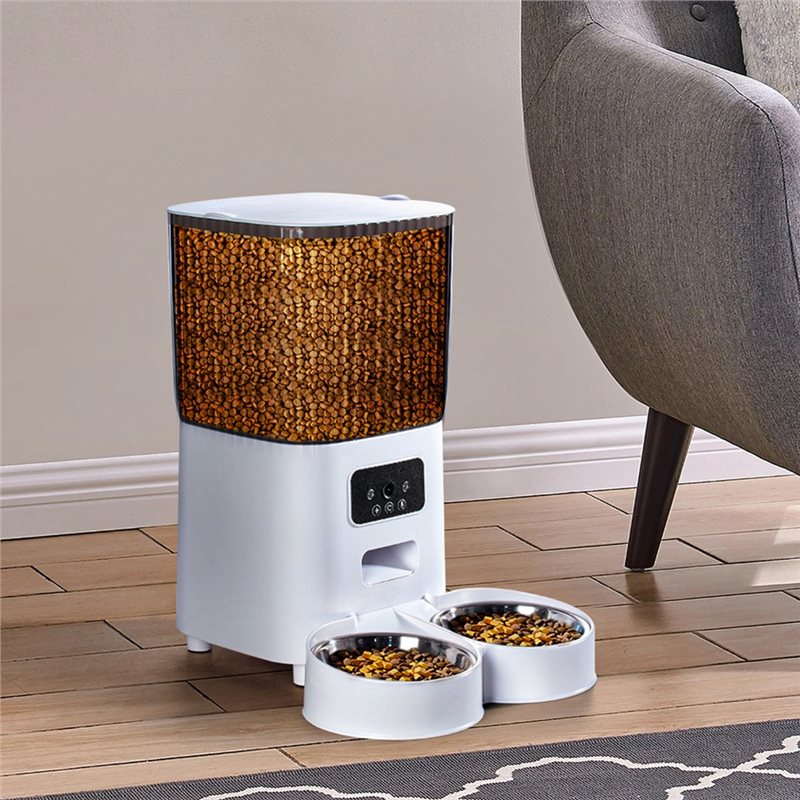 Automatic Timed Distribution F - огляд і ціна Automatic Pet Feeder Dual Bowl Stainless
