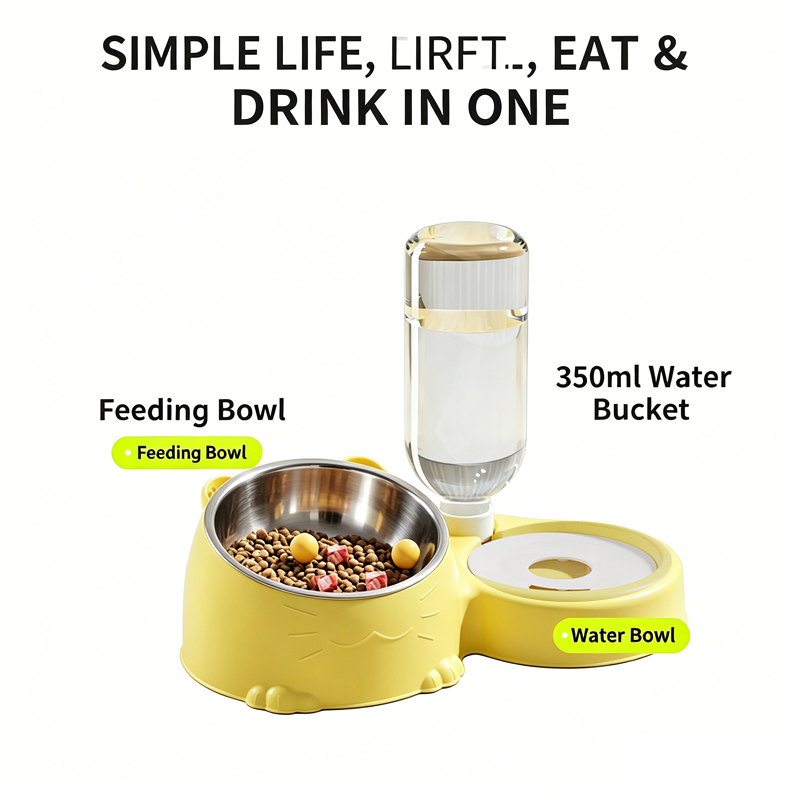 Pet Dual Bowl, Automatic Water - огляд і ціна Automatic Pet Feeder Dual Bowl Stainless