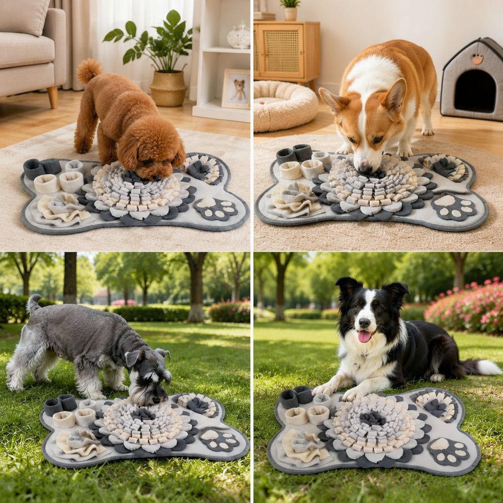 Bone Shaped Dog Snuffle Mat Pe - огляд і ціна Dog Slow Feeder Puzzle Toy Interactive
