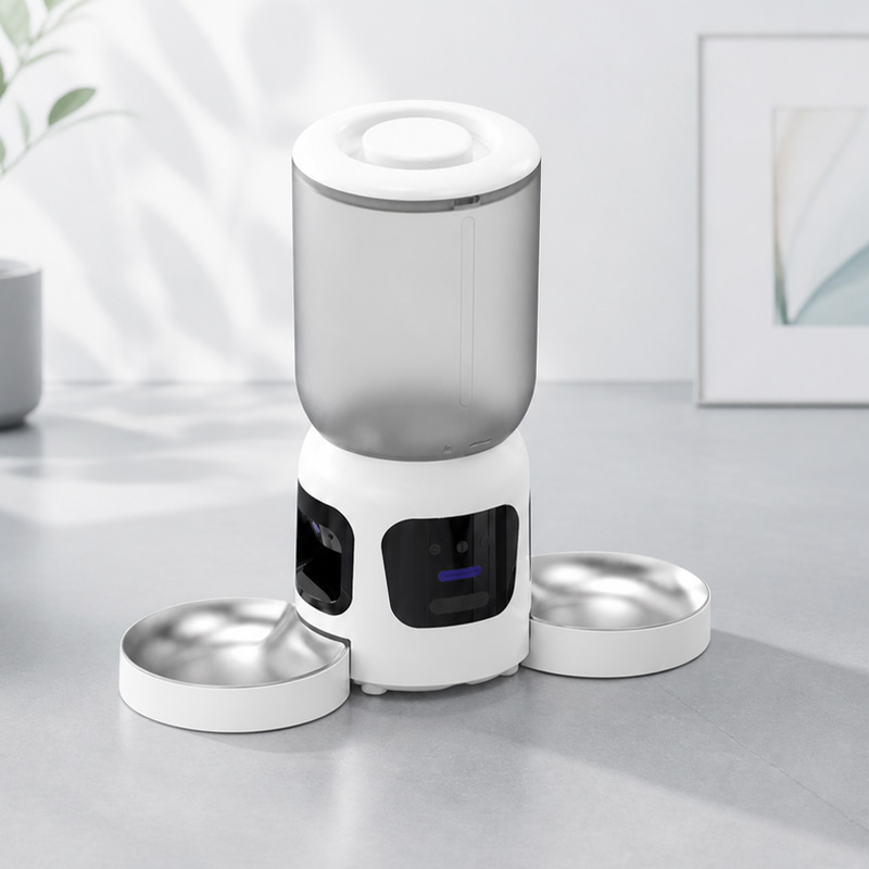 Smart Automatic Pet Feeder Dua - огляд і ціна Automatic Pet Feeder Dual Bowl Stainless