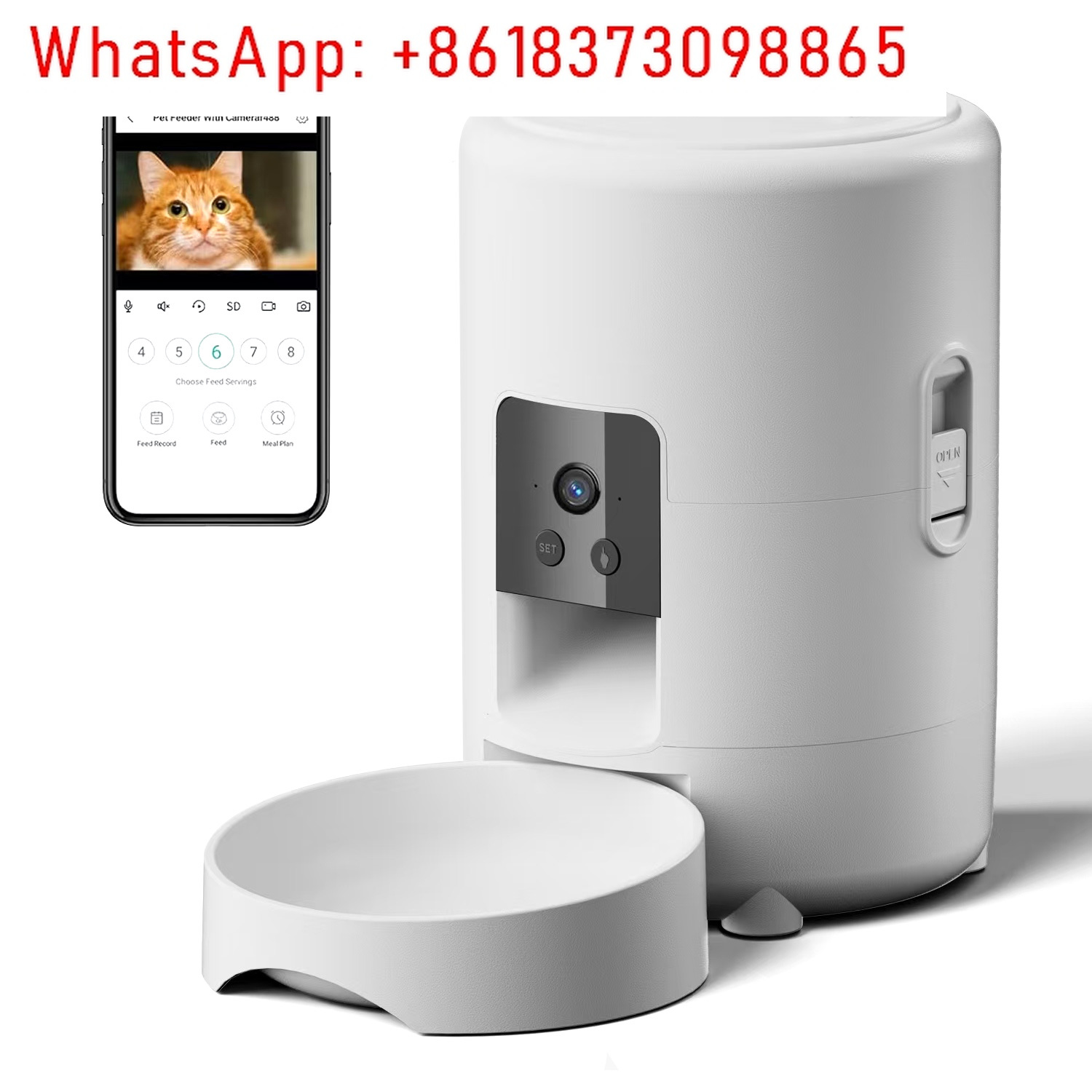 1pcs Custom 2L Automatic Cat F - огляд і ціна Smart Pet Feeder Camera 1080P Wifi